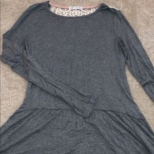 Lace back long sleeve shirt.